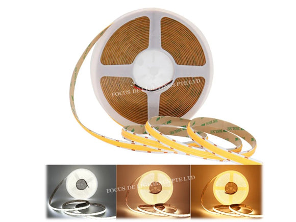 COB-608 TRI-COLOURS LED STRIP BY PER METER (WARM-COOL-DAY-IN-ONE)