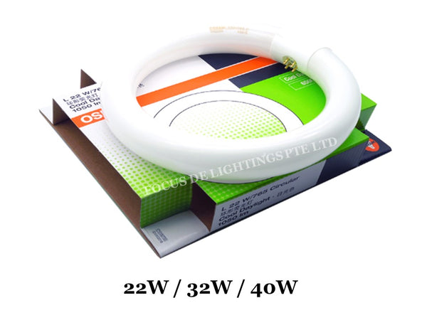 OSRAM L 22W 32W FLUORESCENT ROUND TUBE CIRCULAR FOCUS DE LIGHTINGS PTE LTD