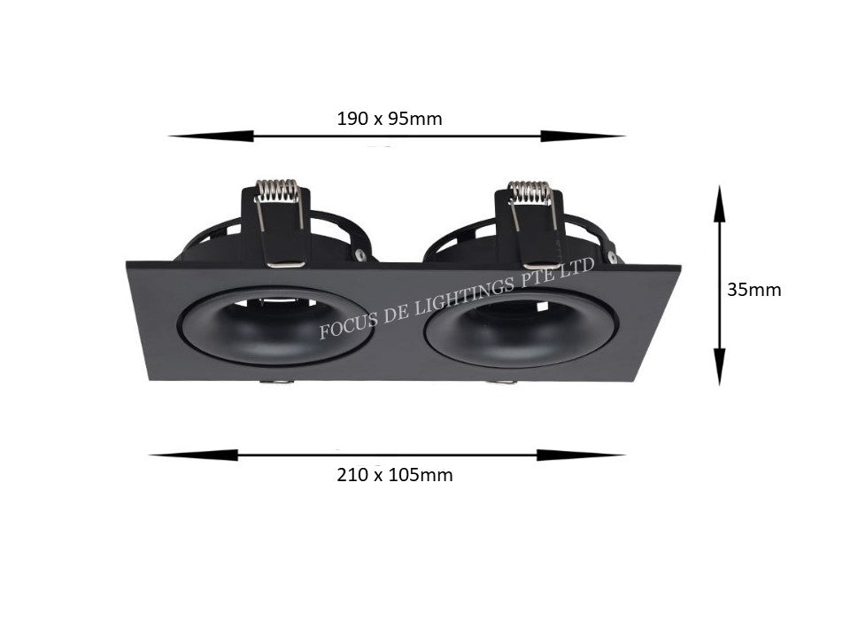 DL 135 SERIES DESIGNER RECESSED SPOTLIGHT 135 -CONCAVE RECTANGLE ...