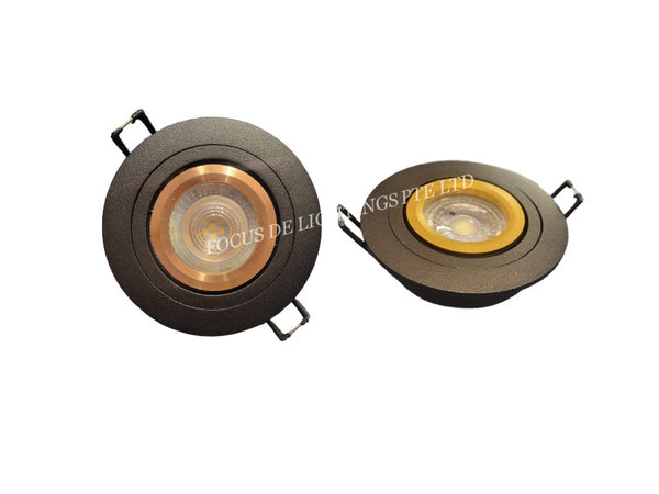 DL 1609 SERIES RECESSED SPOTLIGHT ROUND -BLACK (ROSEGOLD / GOLD)