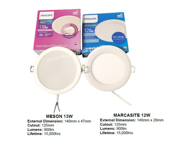 PHILIPS MARCASITE SQUARE 12W/14W DOWNLIGHT - SLIM DESIGN