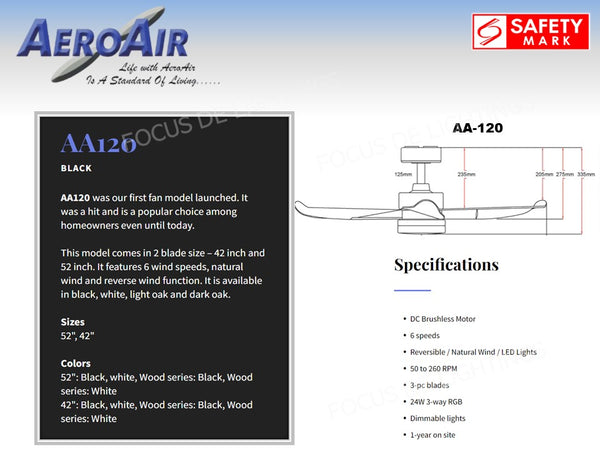 AEROAIR AA120 -ROD VERSION 42"/52"