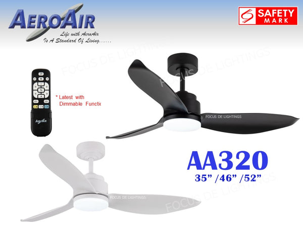 AEROAIR AA320 BLACK/WHITE -ROD VERSION 35"/46"52" *DIMMABLE FUNCTION