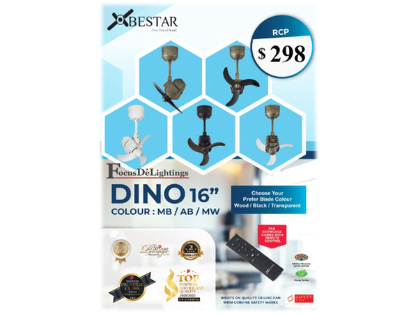 BESTAR CORNER FAN 16" (MATT BLACK / ANTIQUE BRASS/WHITE)