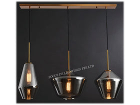 3L SMOKE BLACK GOLD ELEGANT PENDANT LAMP