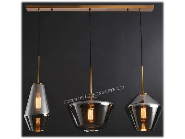 3L SMOKE BLACK GOLD ELEGANT PENDANT LAMP