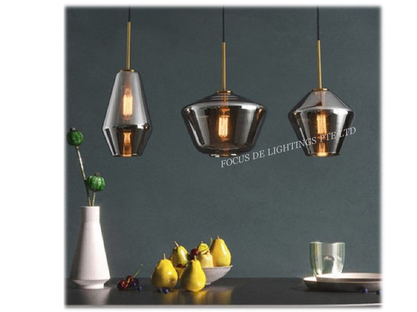 3L SMOKE BLACK GOLD ELEGANT PENDANT LAMP