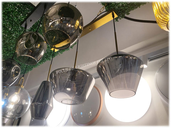 3L SMOKE BLACK GOLD ELEGANT PENDANT LAMP