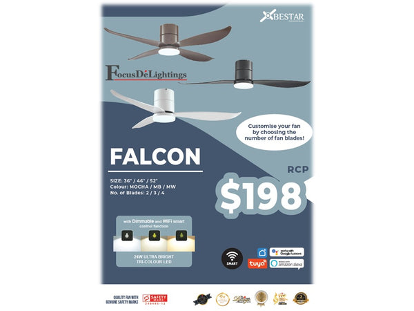 *SMART SERIES* BESTAR DC-CEILING FAN FALCON 36"/46"/52"