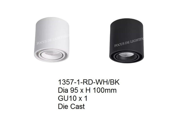 COMPACT CEILING LAMP 357 ROUND CYCLINDER (GU10)