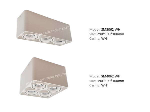 COMPACT CEILING LAMP 062 ROUNDED 3L 4L (GU10)