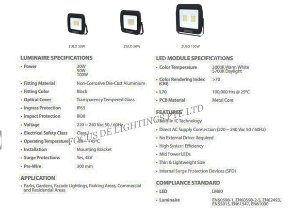 NIKKON LED FLOODLIGHT -DRACO ZULO SERIES (30W/50W/100W/150W/200W/280W/360W)