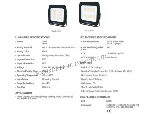 NIKKON LED FLOODLIGHT -DRACO ZULO SERIES (30W/50W/100W/150W/200W/280W/360W)