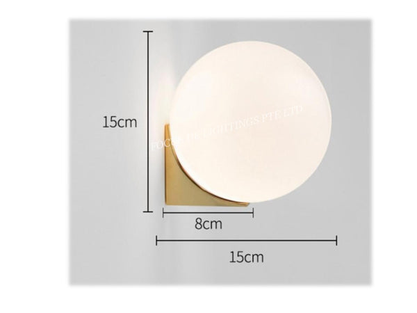 MYRA GLASS GLOBE GOLD BASE WALL LAMP -SINGLE G9