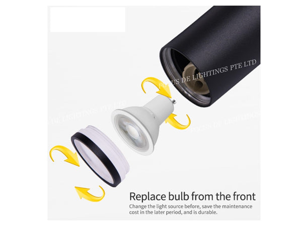 *LATEST DESIGN* EASY-REPLACE TRACKLIGHT (GU10) TL M005 -MATT WHITE / MATT BLACK