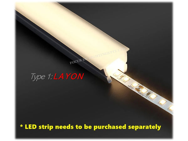 FLEXIBLE SILICONE COVER DIFFUSER FOR FOR LED STRIP -SUITABLE FOR 8MM-10MM WIDTH