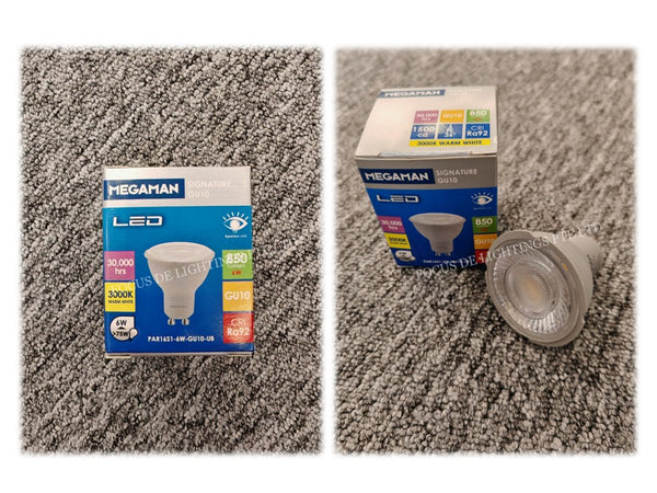 *HIGH CRI+HIGH BRIGHTNESS* MEGAMAN PAR16S1 GU10 LED 6W (3000K WARM)