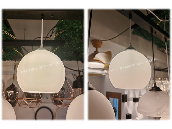 GLOBE HALF-MOON GLASS PENDANT LAMP (SINGLE OR 3L)