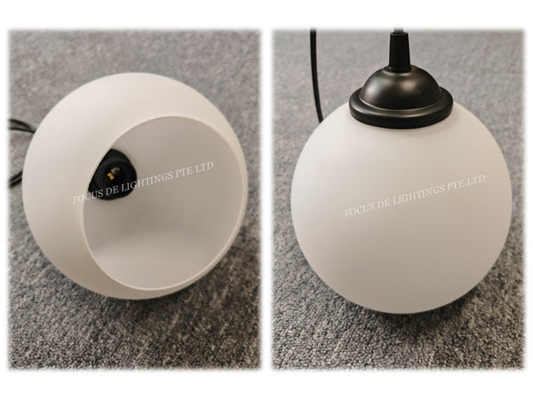 GLOBE HALF-MOON GLASS PENDANT LAMP (SINGLE OR 3L)