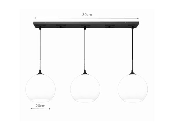 GLOBE HALF-MOON GLASS PENDANT LAMP (SINGLE OR 3L)