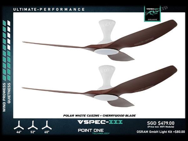 SMART PO ECO FAN CYCLONE VSPEC III-RS 46"/52"/60" (WHITE HUGGER)