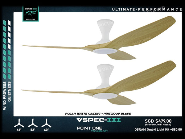 SMART PO ECO FAN CYCLONE VSPEC III-RS 46"/52"/60" (WHITE HUGGER)