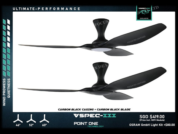 SMART PO ECO FAN CYCLONE VSPEC III-RS 46"/52"/60" (BLACK HUGGER)