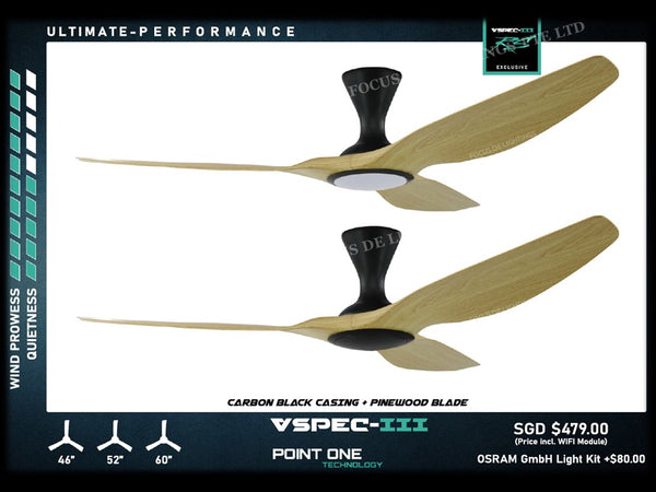 SMART PO ECO FAN CYCLONE VSPEC III-RS 46"/52"/60" (BLACK HUGGER)