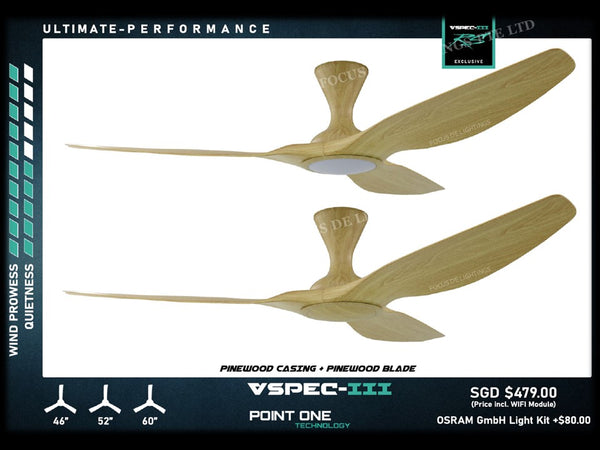 SMART PO ECO FAN CYCLONE VSPEC III-RS 46"/52"/60" (PINEWOODWOOD HUGGER)