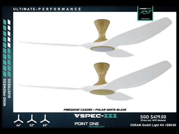 SMART PO ECO FAN CYCLONE VSPEC III-RS 46"/52"/60" (PINEWOODWOOD HUGGER)