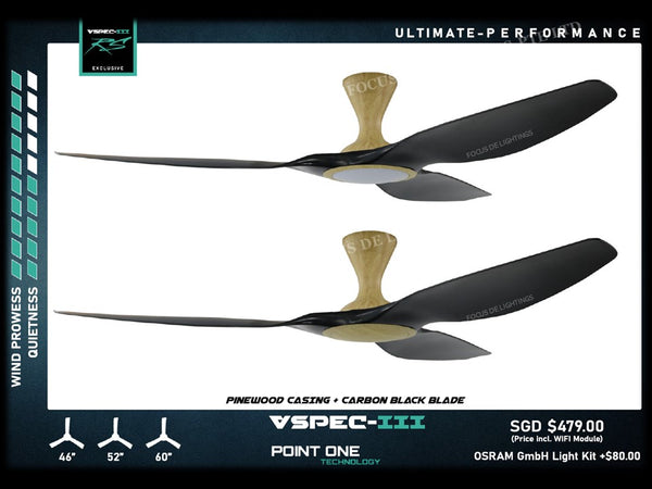 SMART PO ECO FAN CYCLONE VSPEC III-RS 46"/52"/60" (PINEWOODWOOD HUGGER)