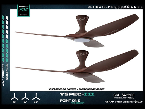 SMART PO ECO FAN CYCLONE VSPEC III-RS 46"/52"/60" (CHERRYWOOD HUGGER)