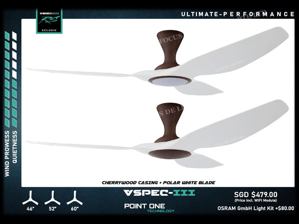 SMART PO ECO FAN CYCLONE VSPEC III-RS 46"/52"/60" (CHERRYWOOD HUGGER)