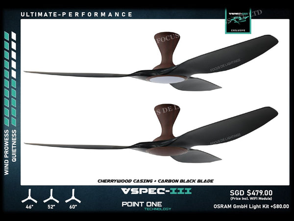 SMART PO ECO FAN CYCLONE VSPEC III-RS 46"/52"/60" (CHERRYWOOD HUGGER)