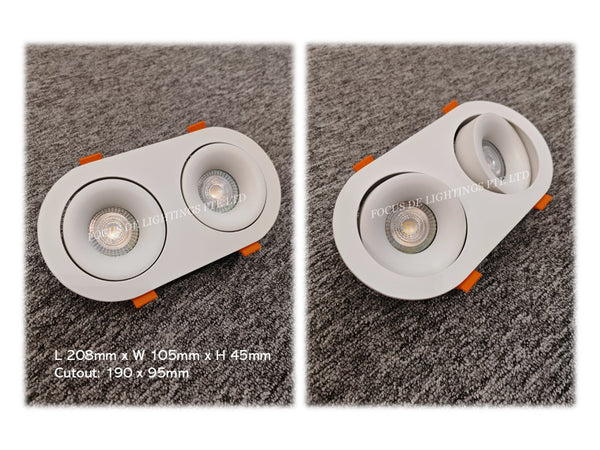 DL 135 SERIES DESIGNER RECESSED SPOTLIGHT 135 -CONCAVE DOUBLE ROUND
