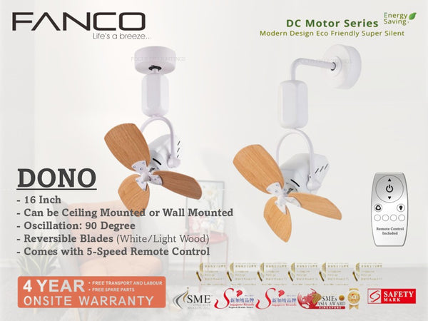 FANCO CORNER FAN -DONO 16" (REVERSIBLE BLADES)