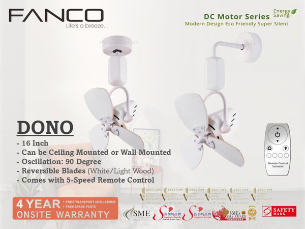 FANCO CORNER FAN -DONO 16" (REVERSIBLE BLADES)