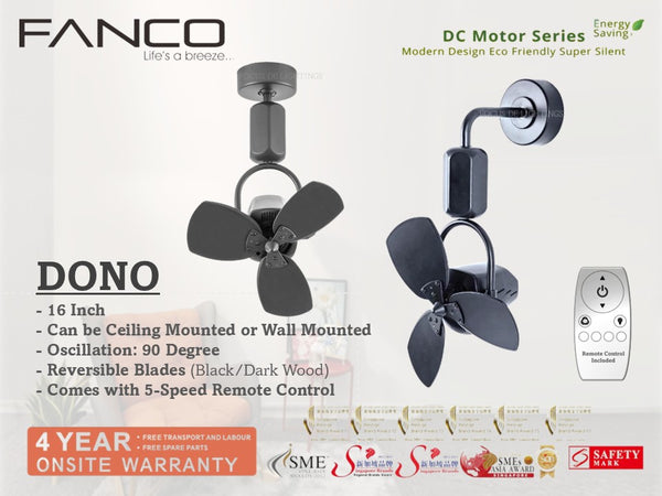 FANCO CORNER FAN -DONO 16" (REVERSIBLE BLADES)