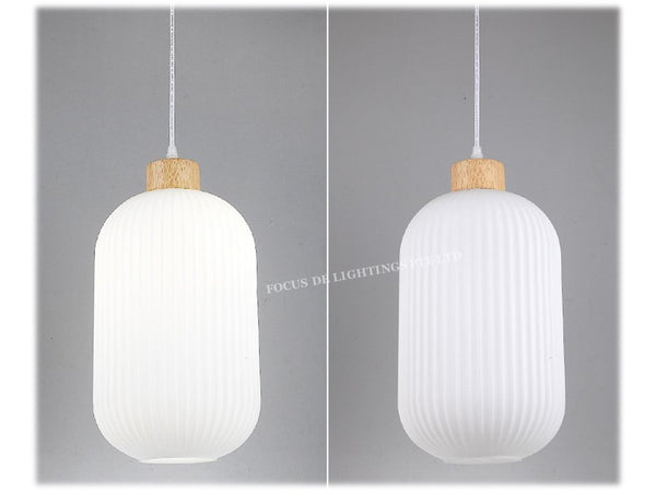 ZEN MINIMALIST FROSTED GLASS PINEWOOD PENDANT LAMP 6818