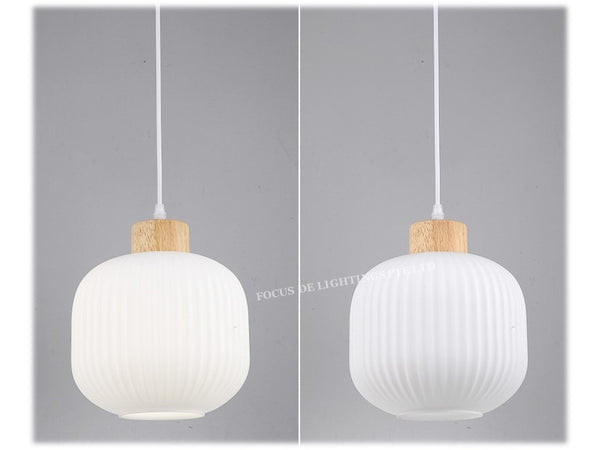 ZEN MINIMALIST FROSTED GLASS PINEWOOD PENDANT LAMP 6818