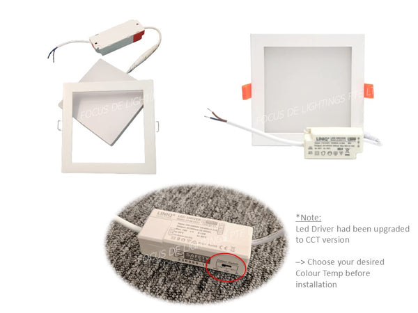 LINIQ 8801 Detachable Recessed Led Downlight 12w -Square