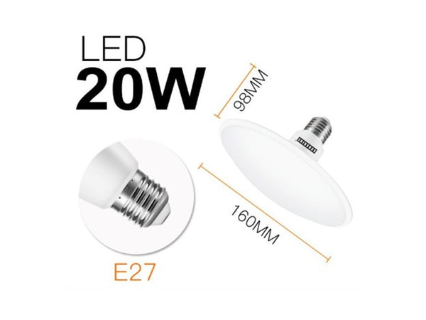 SUNSHINE E27 LED 20W UFO BULB + REMOTE CONTROL (WARM-COOL-DAY W/DIMMING)