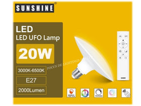 SUNSHINE E27 LED 20W UFO BULB + REMOTE CONTROL (WARM-COOL-DAY W/DIMMING)