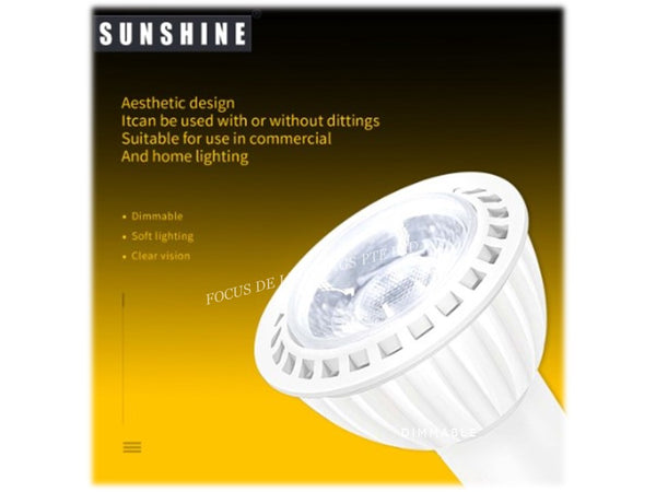 SUNSHINE GU10 LED 7W -DIMMABLE BULB