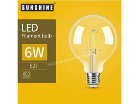 SUNSHINE FILAMENT E27 LED GLOBE -6W (WARM OR DAY)