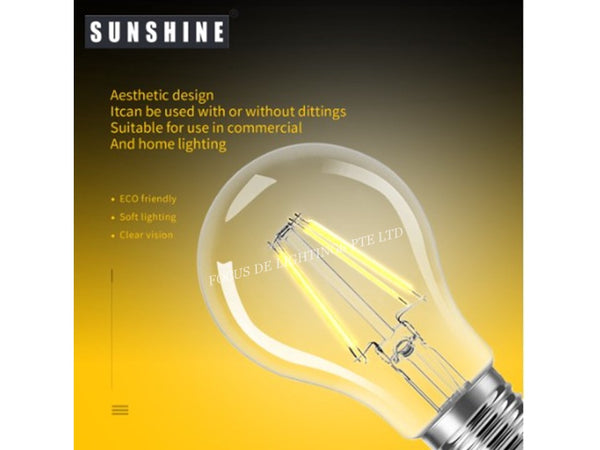 SUNSHINE FILAMENT E27 LED CLASSIC -6W (WARM OR DAY)