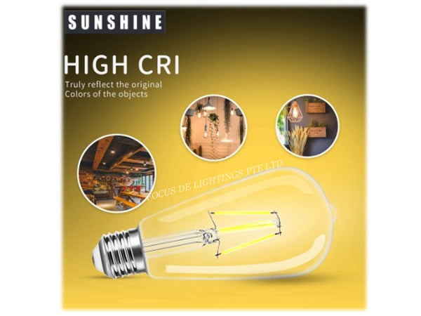 SUNSHINE FILAMENT E27 LED ST64 -6W (WARM OR DAY)