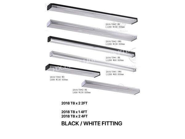 (ACRYLIC COVER) RECTANGULAR T8 LED LAMP FITTING -4FT