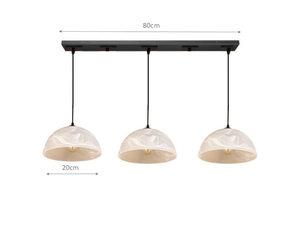 3L MARBLE-EFFECT GLASS PENDANT LAMP (SINGLE OR 3L)