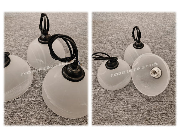 3L MARBLE-EFFECT GLASS PENDANT LAMP (SINGLE OR 3L)